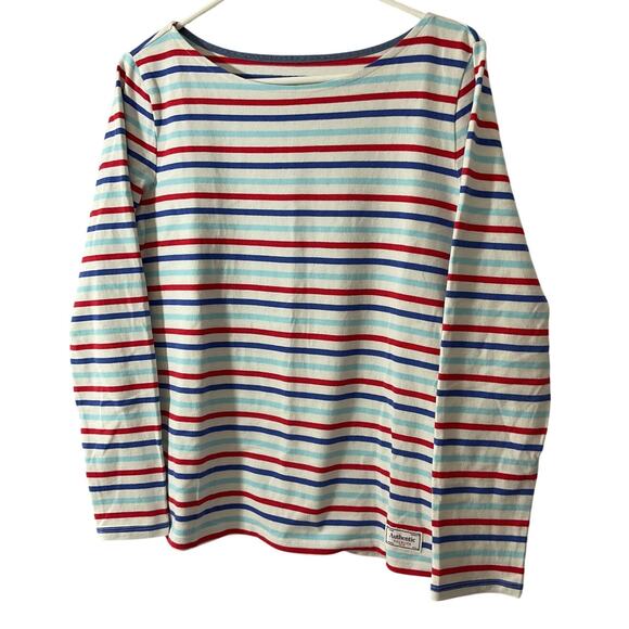 New Talbots Shirt Womens Med Multi Color Striped Effortless Jersey Knit LS Top - Picture 1 of 6
